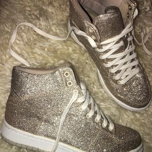 Steve Madden Shufle Gold Glitter Sneakers